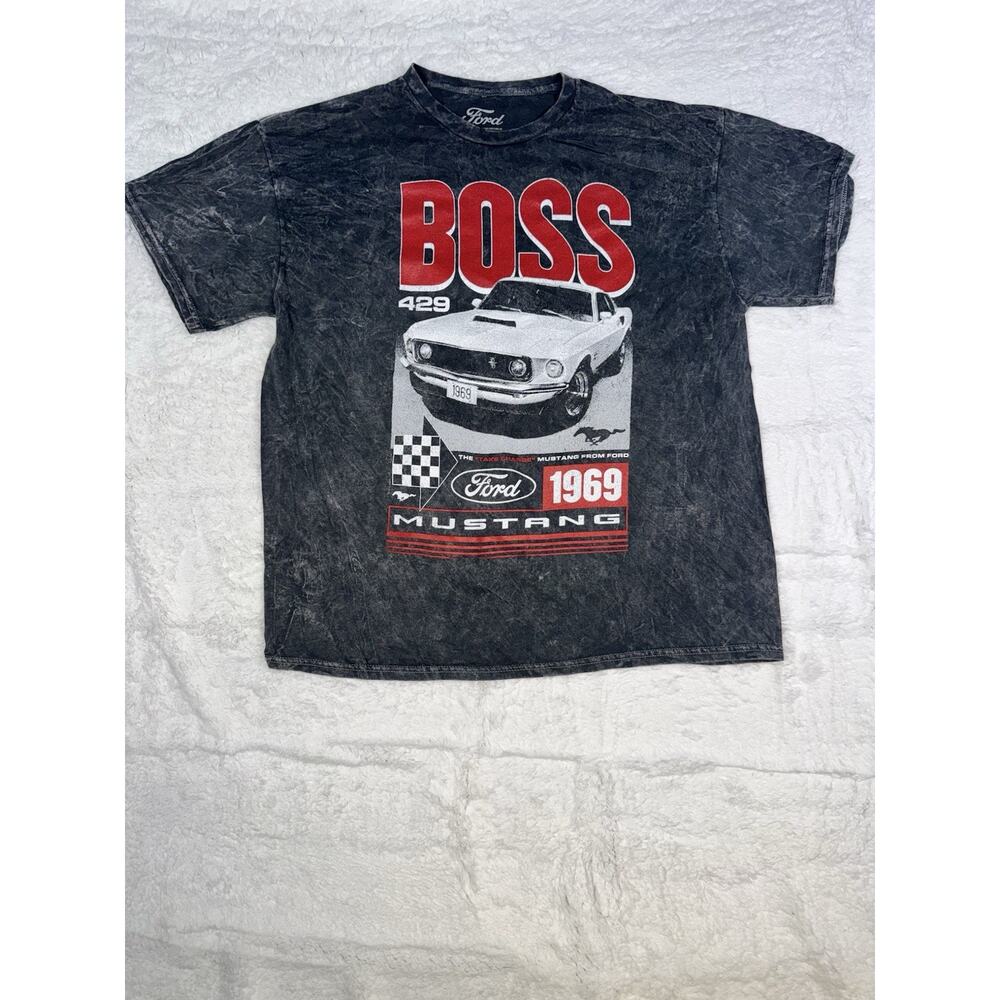 Vintage Ford Mustang BOSS429 T-Shirt XL Black 1969 Classic Muscle Car Graphic M